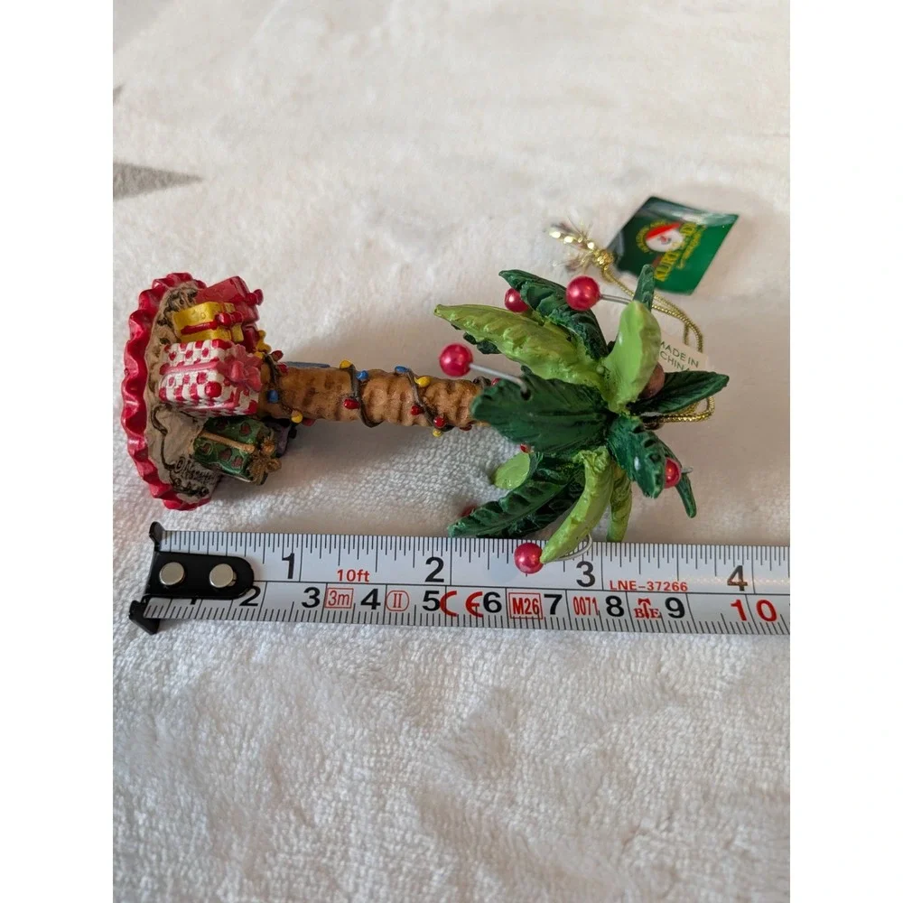 Kurt Adler Nanette Hilton Beach Palm Tree With Gifts Resin Christmas Ornament